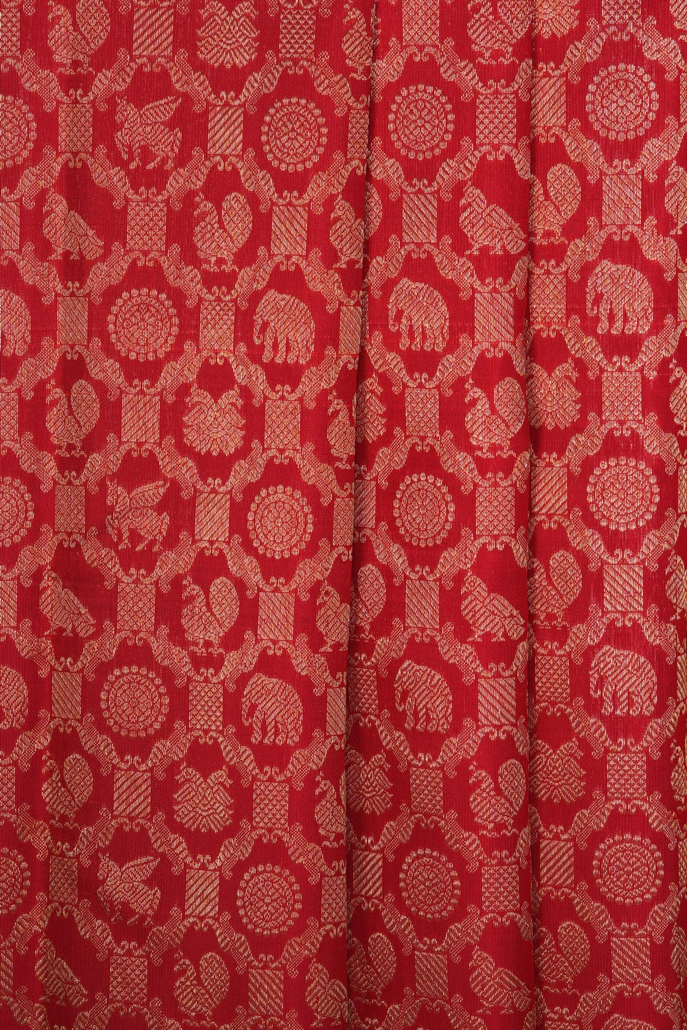 Image of Kanjivaram Silk Brocade Red Saree
