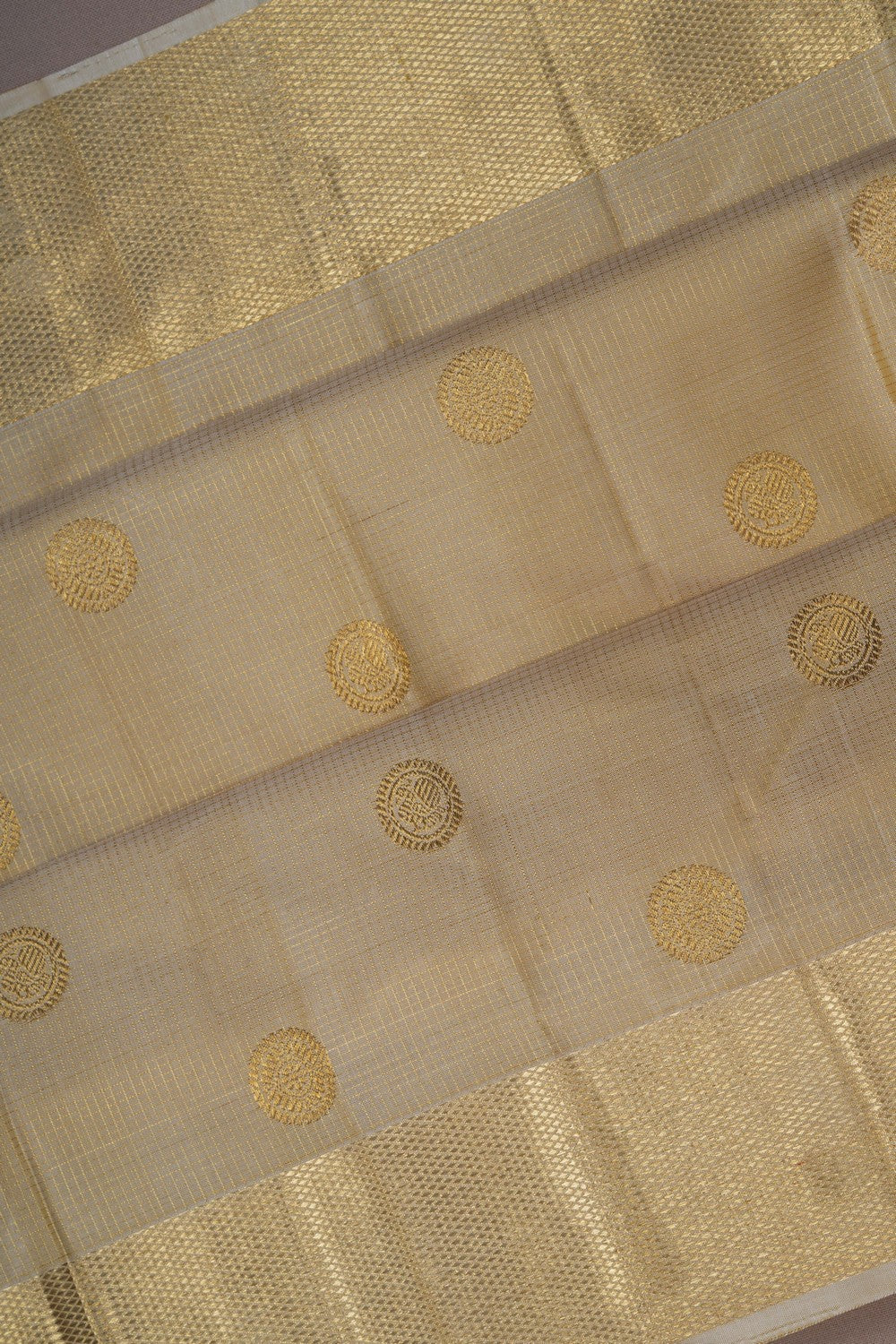 Image of Arani Silk Off-White Saree