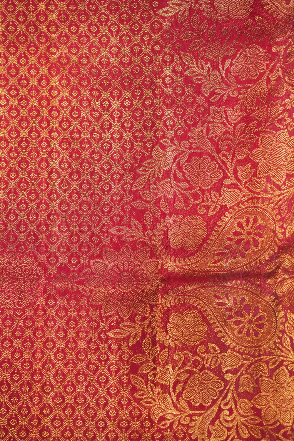 Image of Kanjivaram Silk Brocade Red Saree
