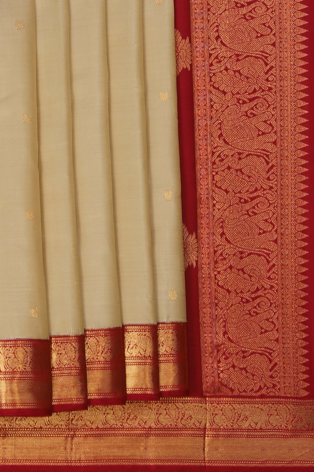 Image of Arani Silk Off-White Saree