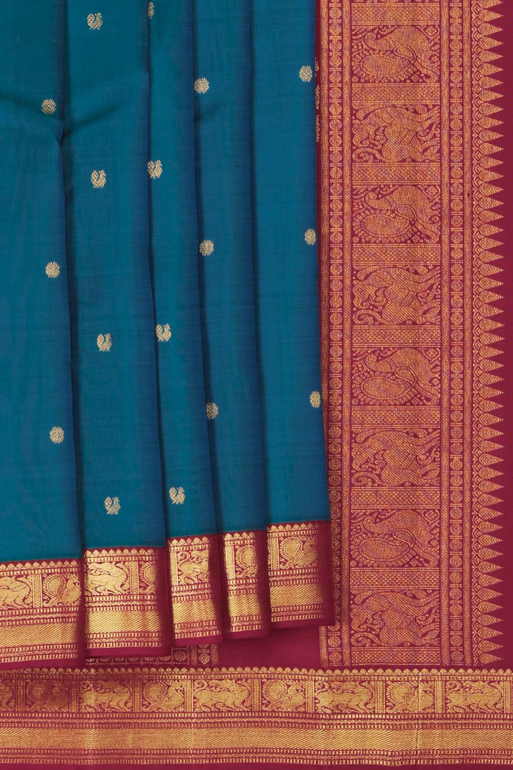Image of Arani Silk Blue Saree