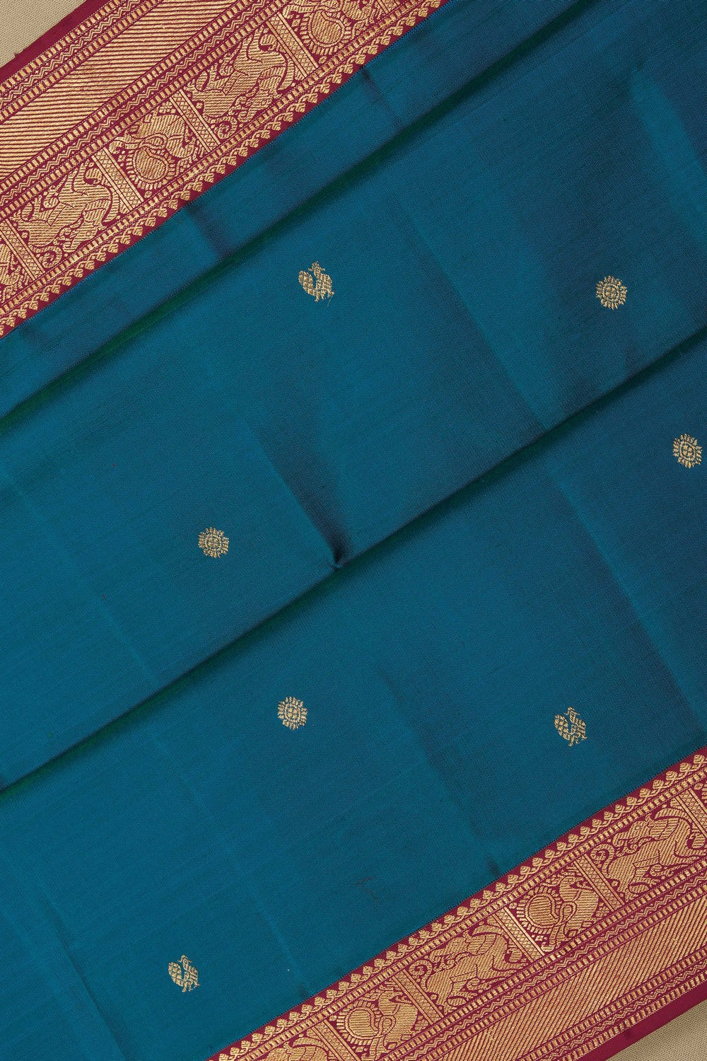 Image of Arani Silk Blue Saree