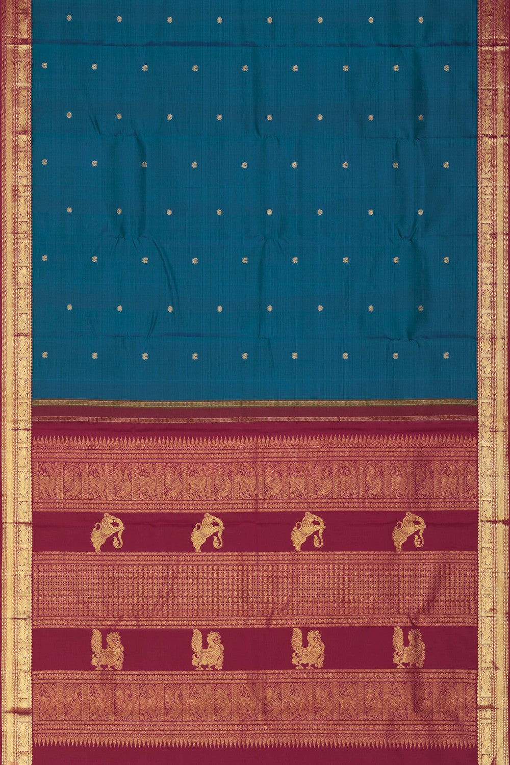 Image of Arani Silk Blue Saree