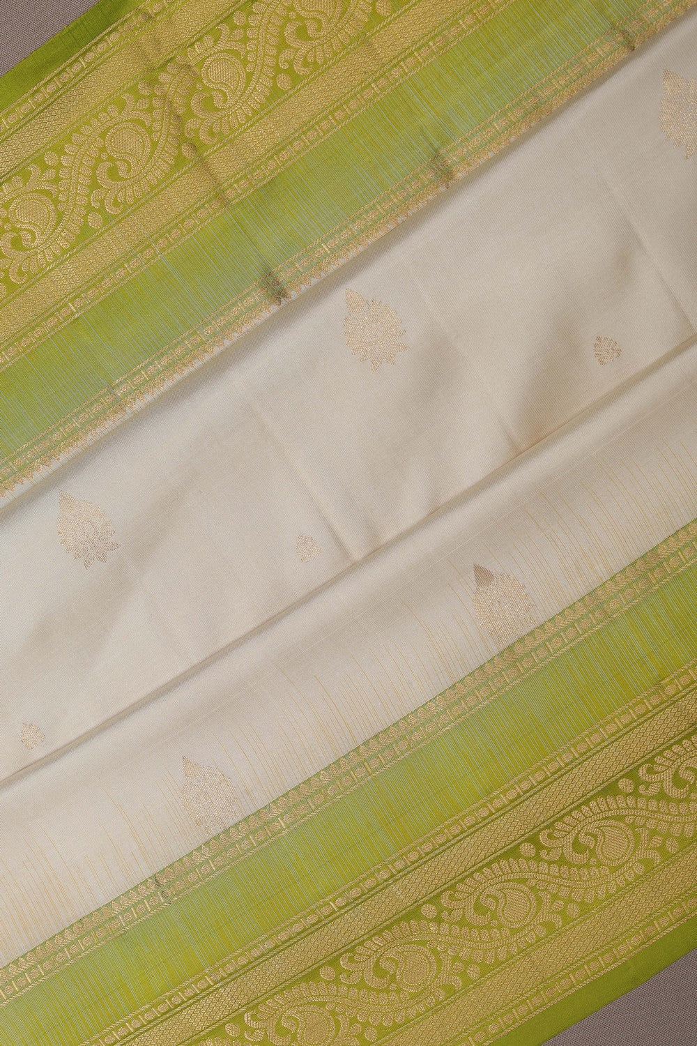 Image of South Silk Ivory Off-White Saree