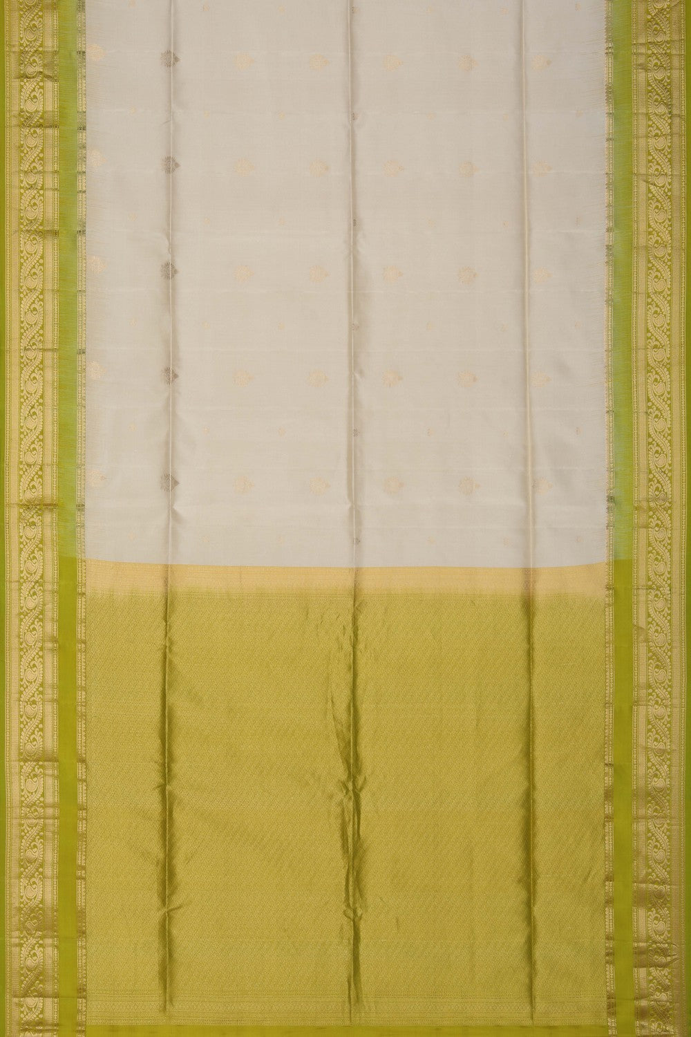 Image of South Silk Ivory Off-White Saree