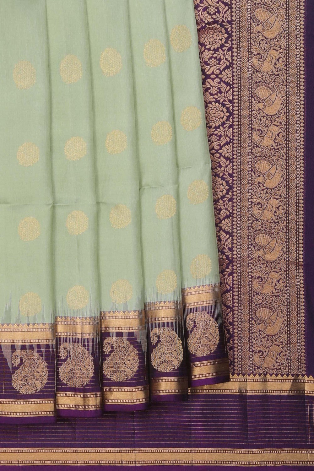 Image of South Silk Sage-Green Saree