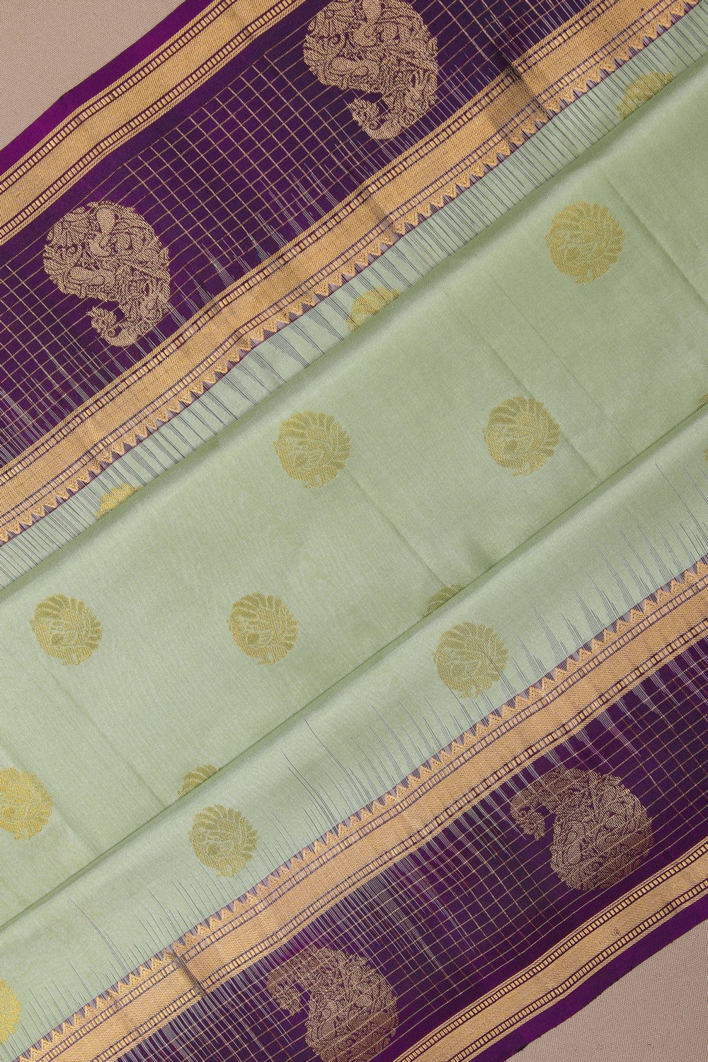 Image of South Silk Sage-Green Saree