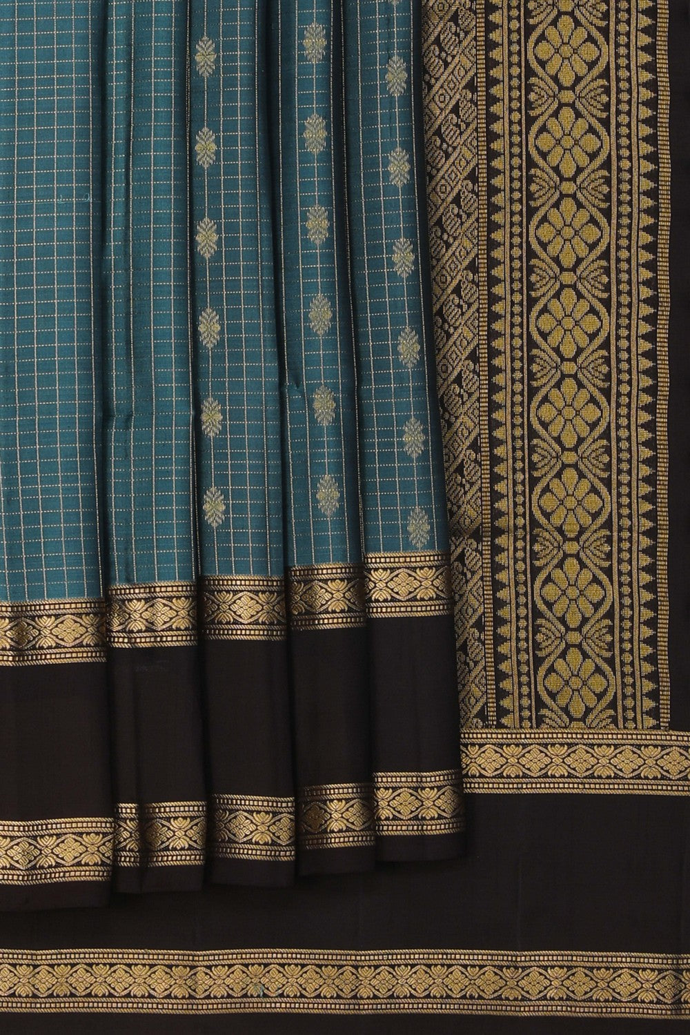 Image of South Silk Smoky Blue Saree