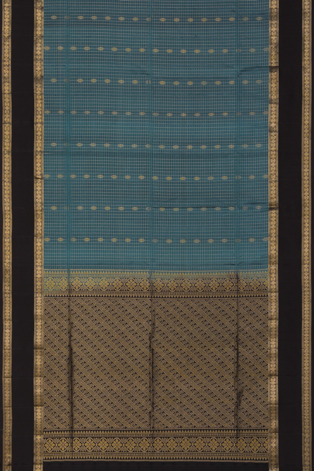 Image of South Silk Smoky Blue Saree
