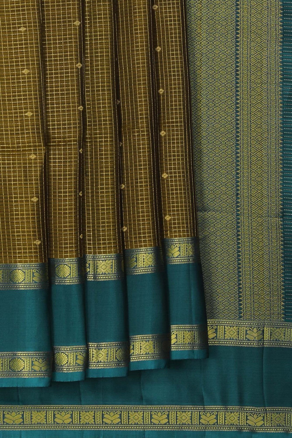 Image of South Silk Moss-Green Saree