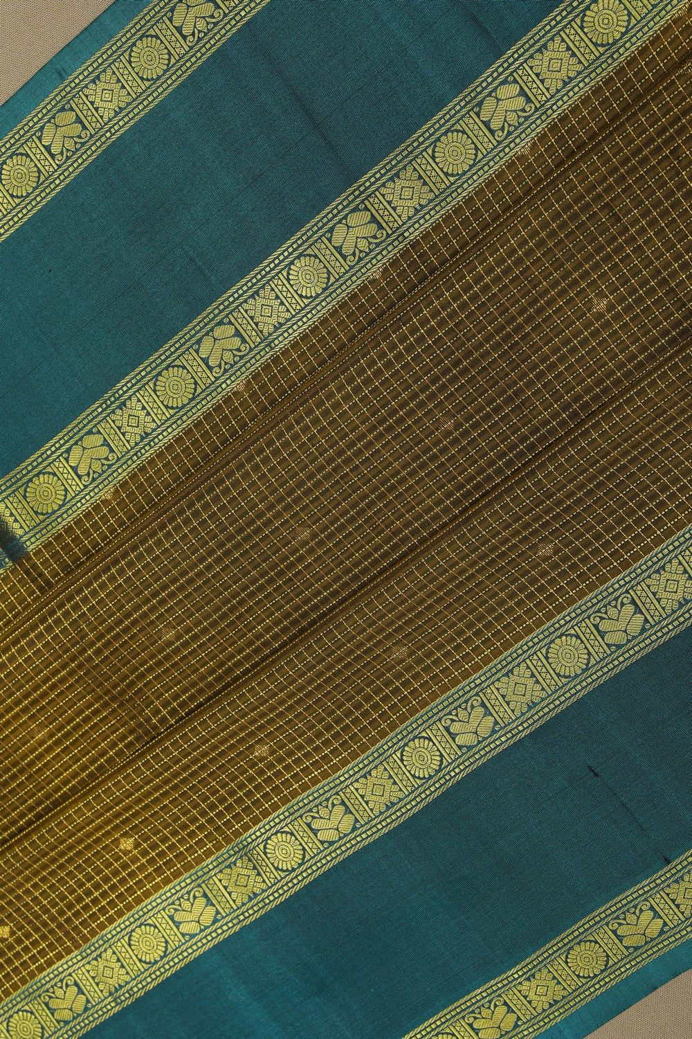 Image of South Silk Moss-Green Saree