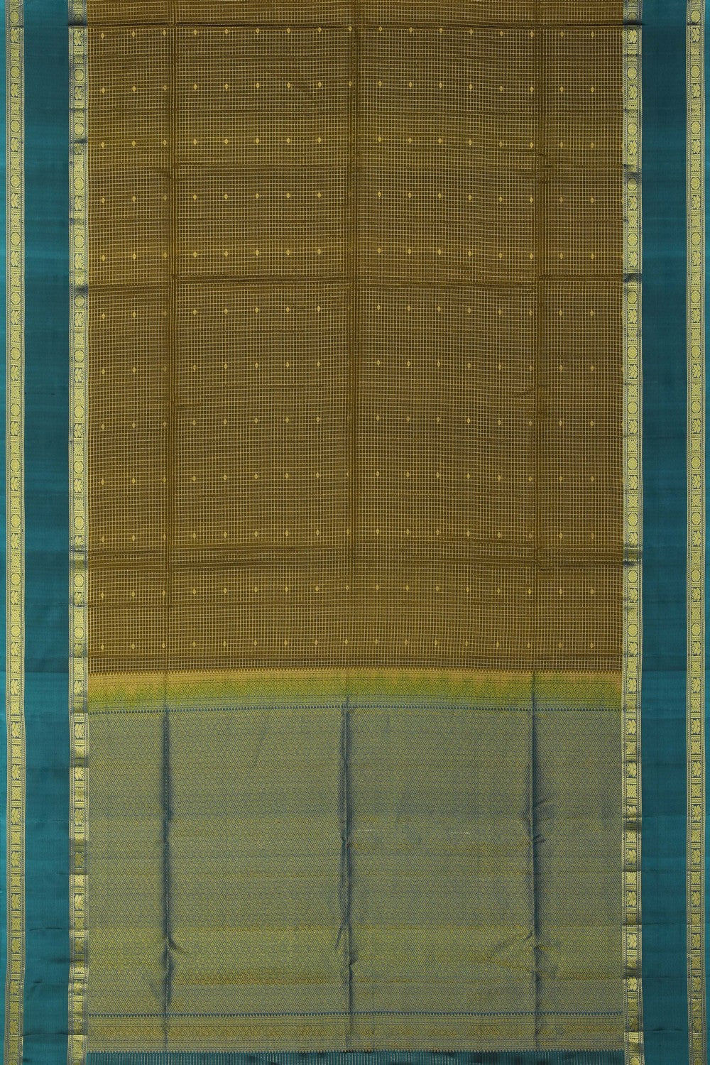 Image of South Silk Moss-Green Saree