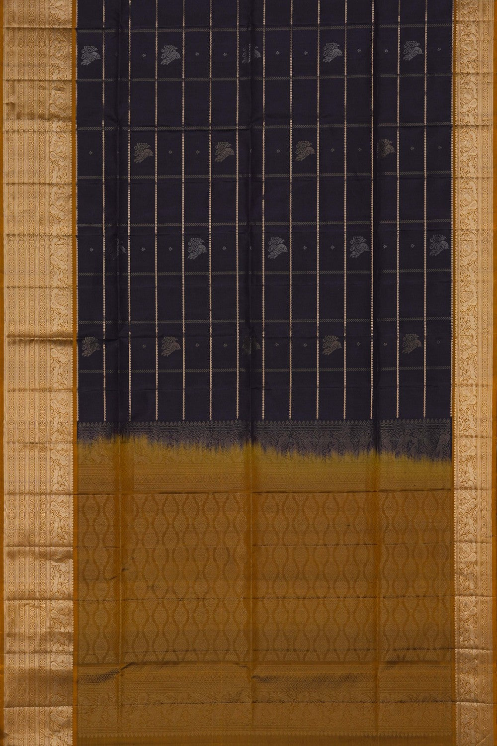 Image of South Silk Dark Brown Saree