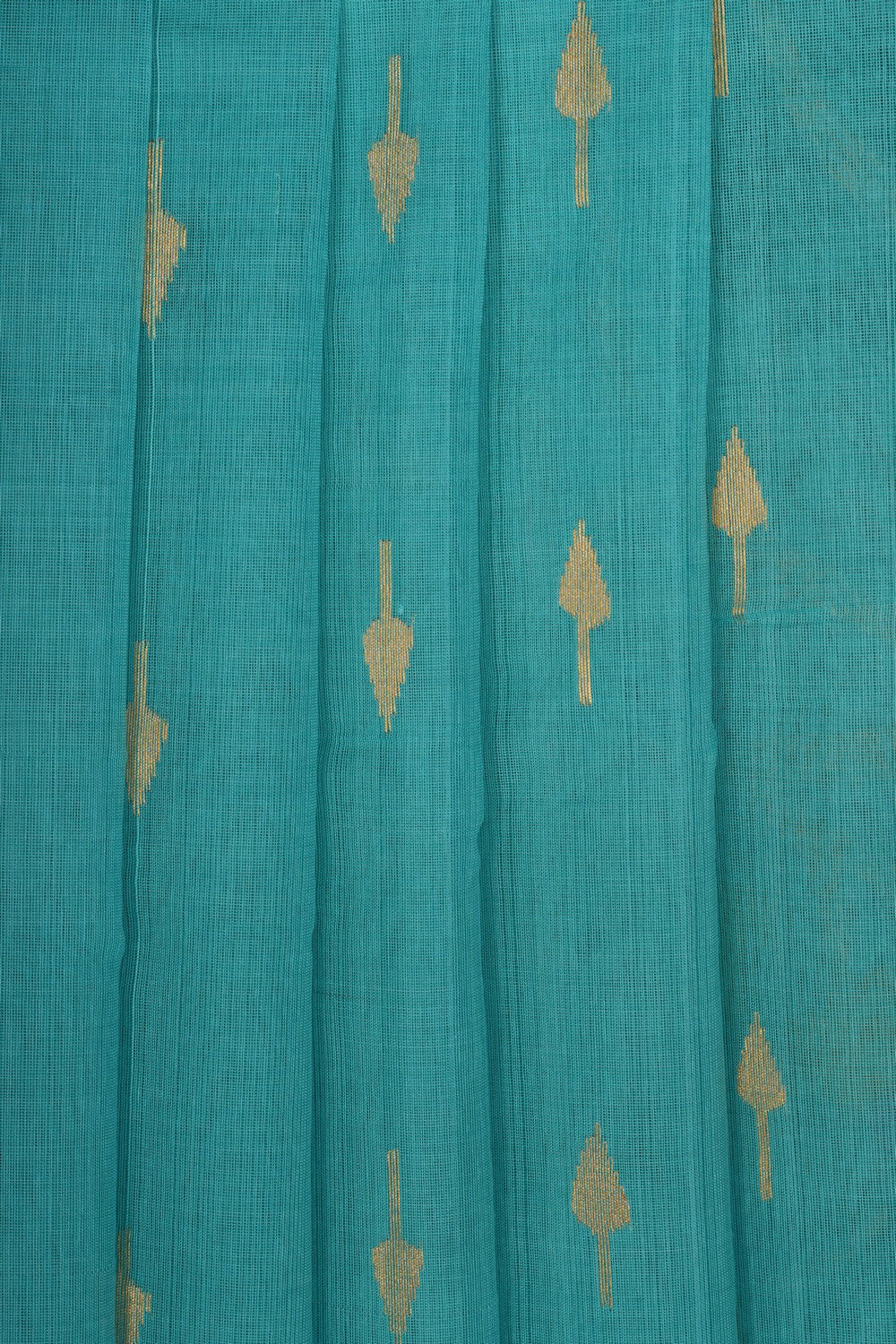 Image of Ponduru Cotton Turquoise Green Saree