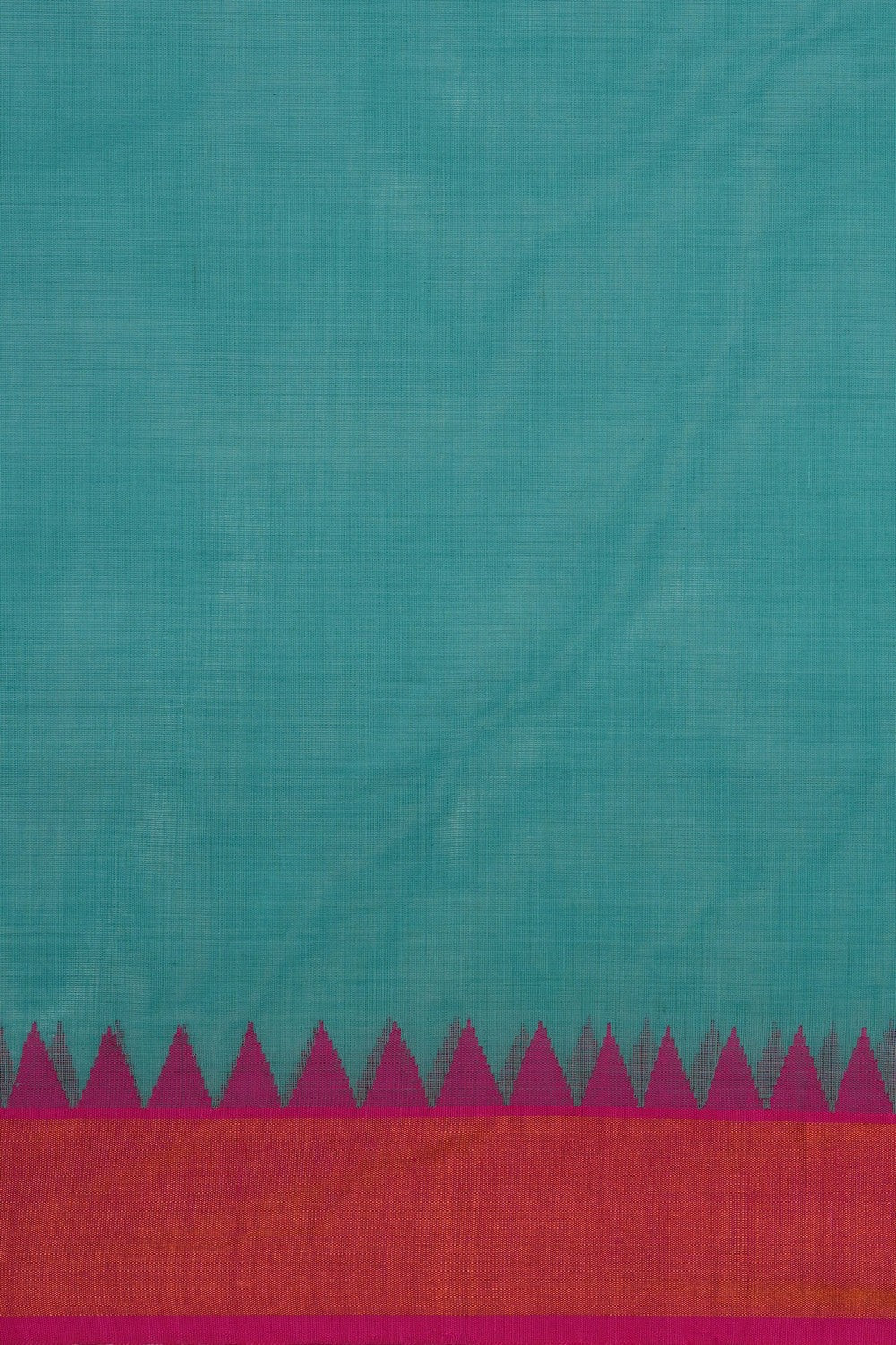 Image of Ponduru Cotton Turquoise Green Saree
