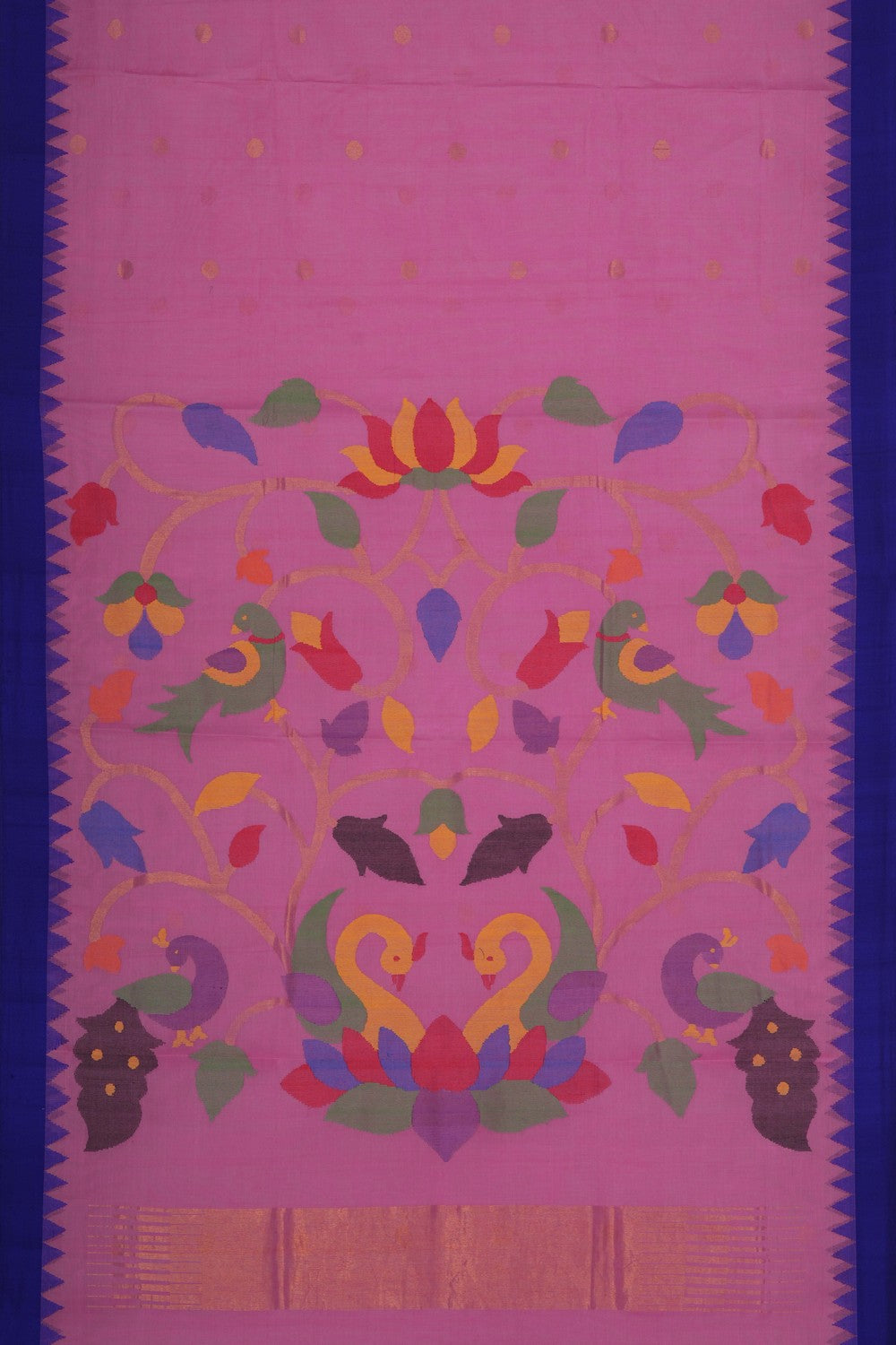 Image of Ponduru Cotton Pink Saree