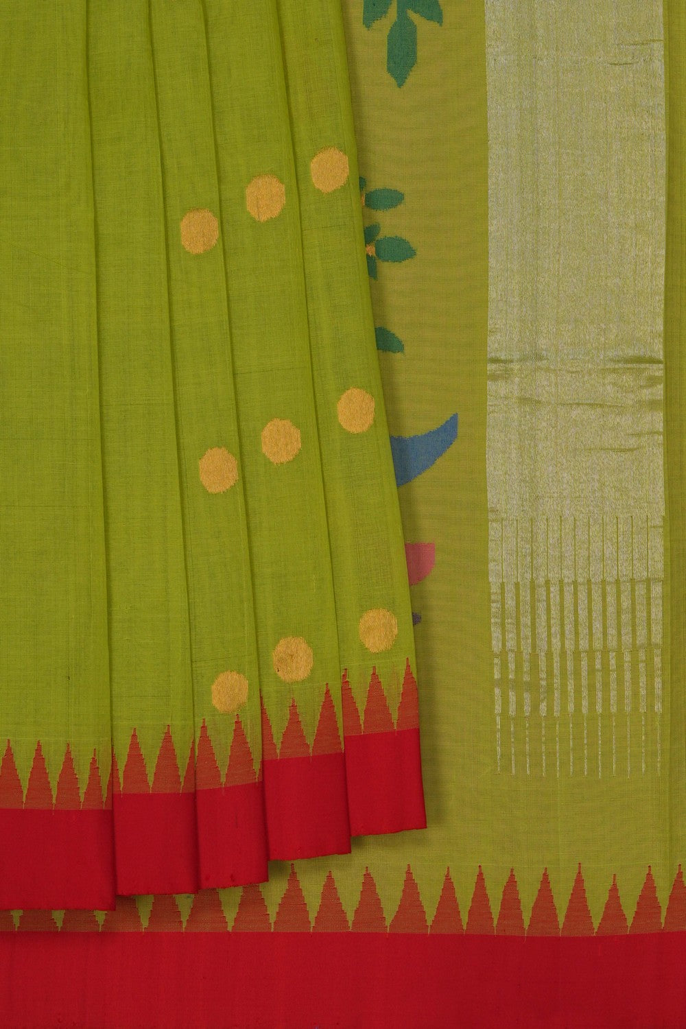 Image of Ponduru Cotton Green Saree