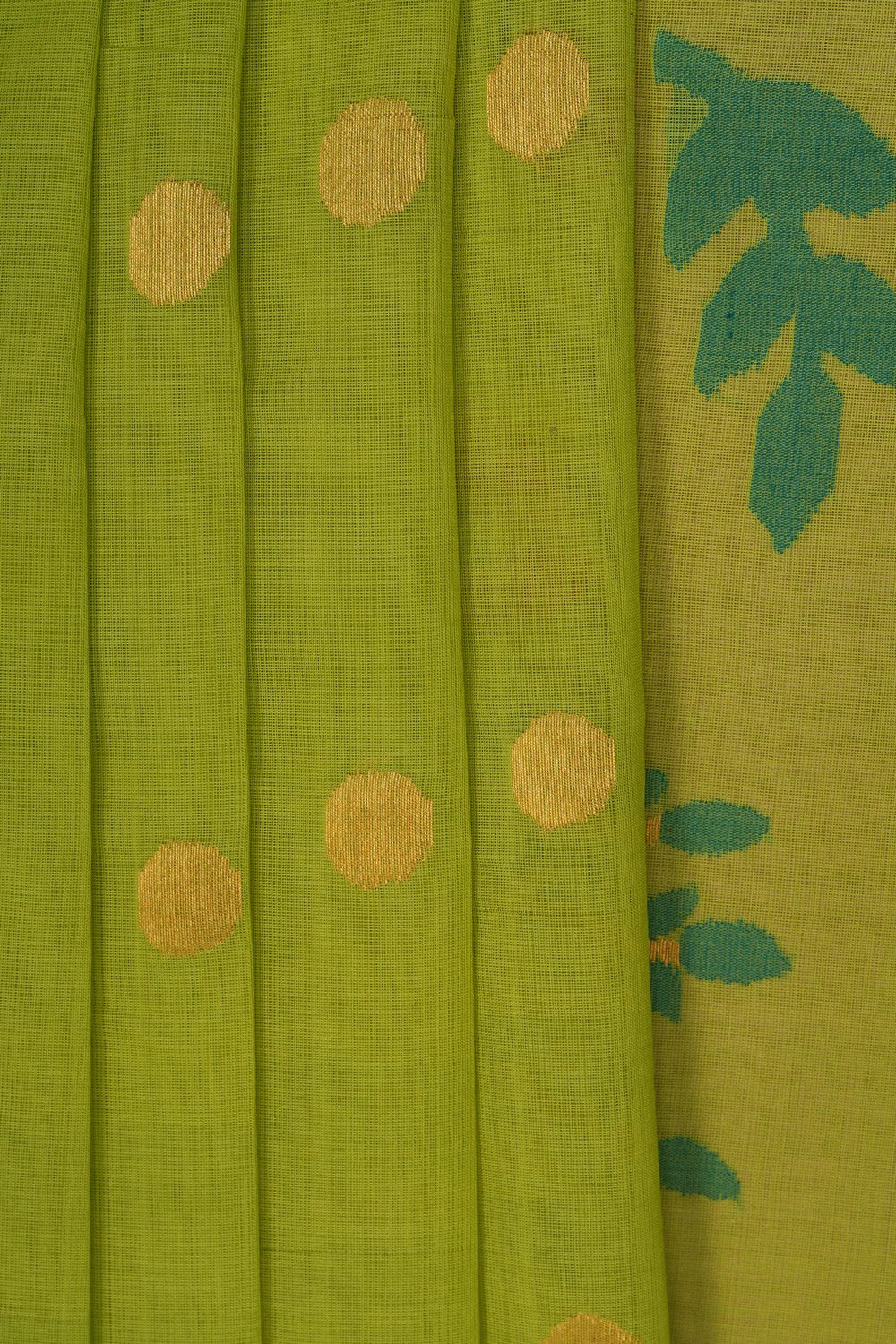 Image of Ponduru Cotton Green Saree