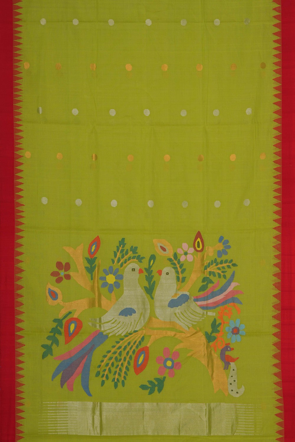 Image of Ponduru Cotton Green Saree