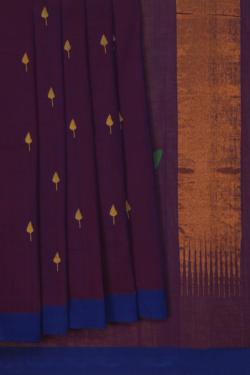 Image of Ponduru Cotton Violet Saree
