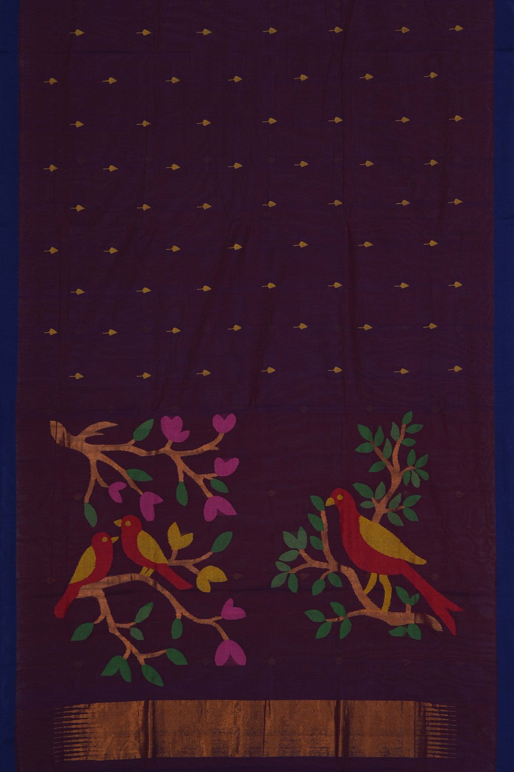 Image of Ponduru Cotton Violet Saree