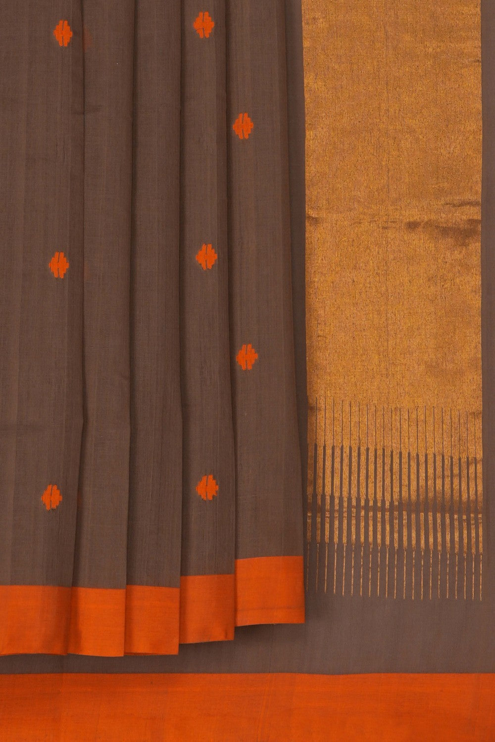 Image of Ponduru Cotton Brown Saree