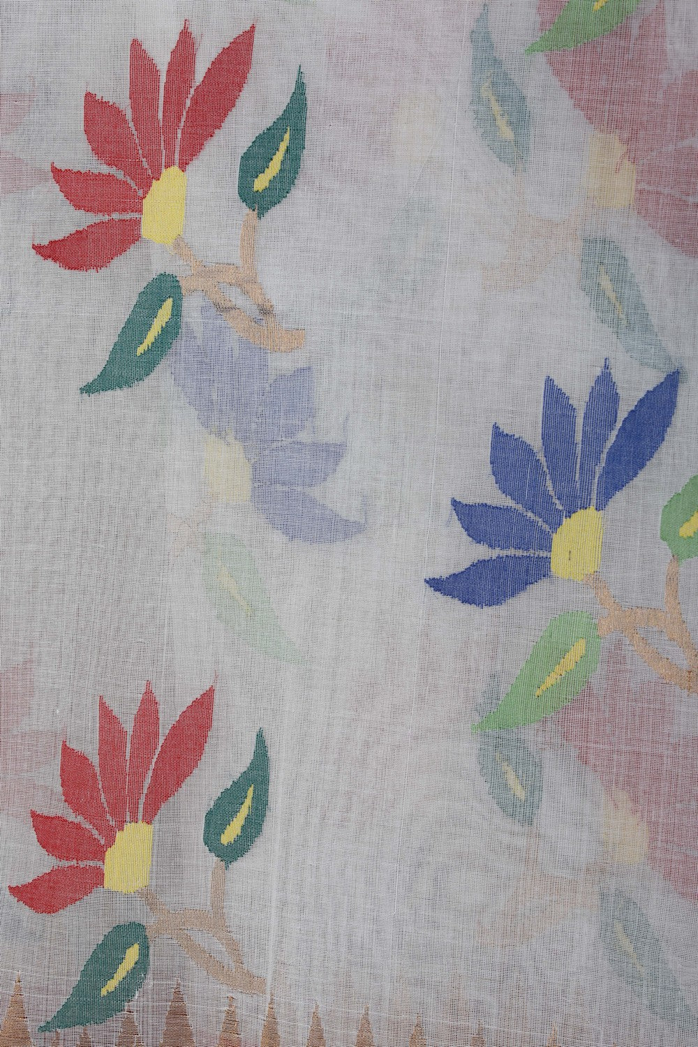 Image of Ponduru Cotton Smoky Blue Saree