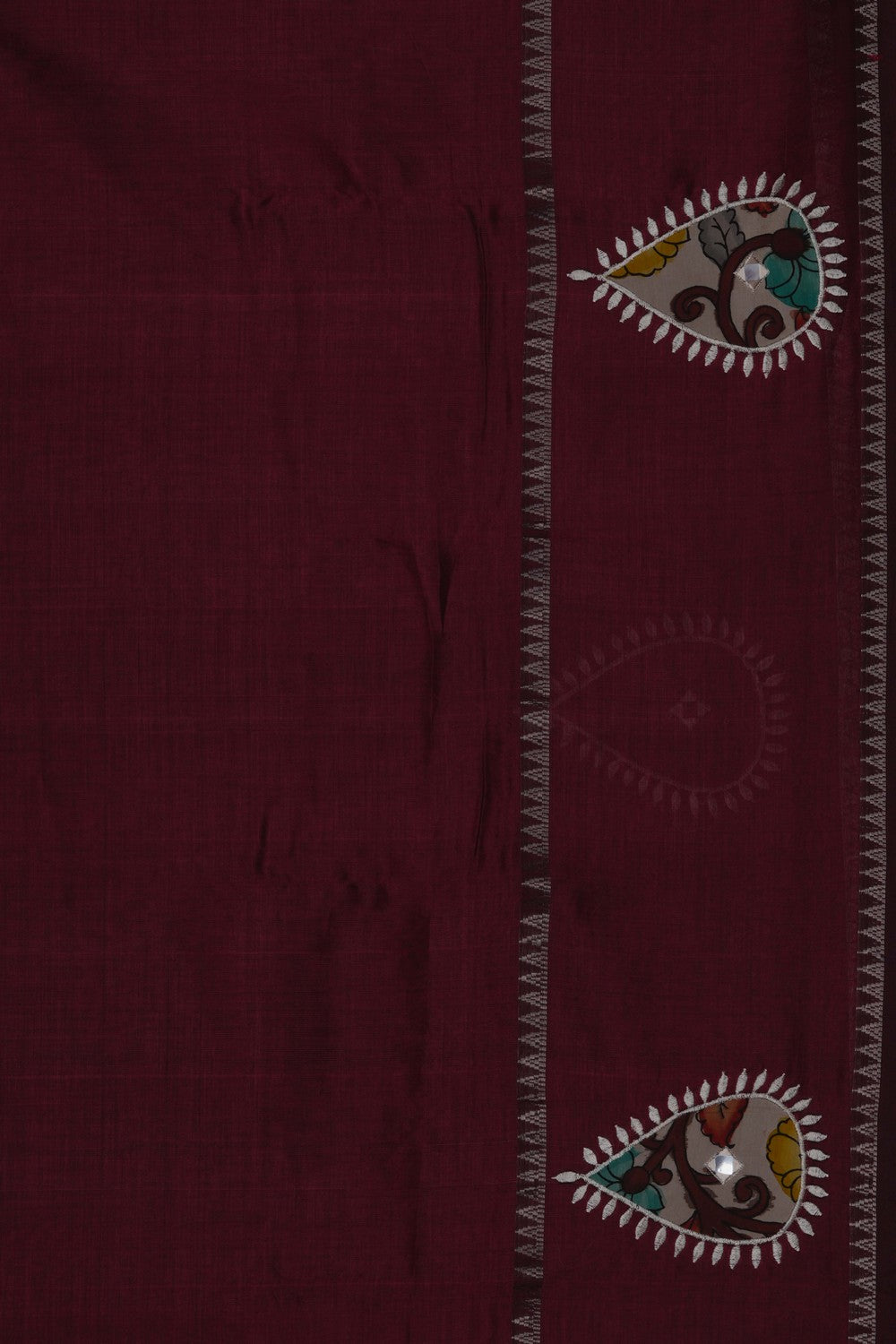 Image of Mangalagiri Silk Pavada Unstitched 3 Pcs Set
