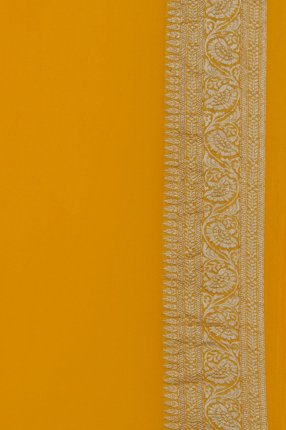 Image of Banarasi Chiffon Yellow Saree