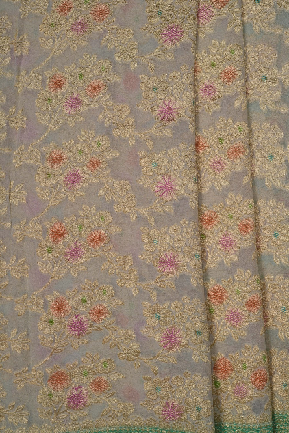 Image of Banarasi Chiffon Off-White Saree