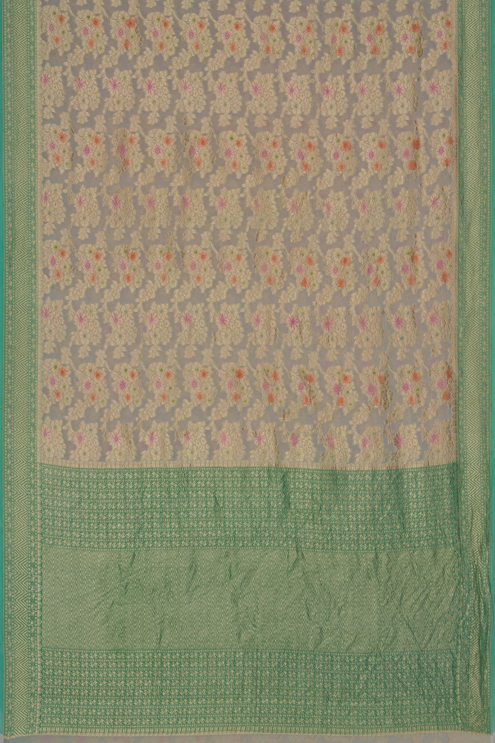 Image of Banarasi Chiffon Off-White Saree