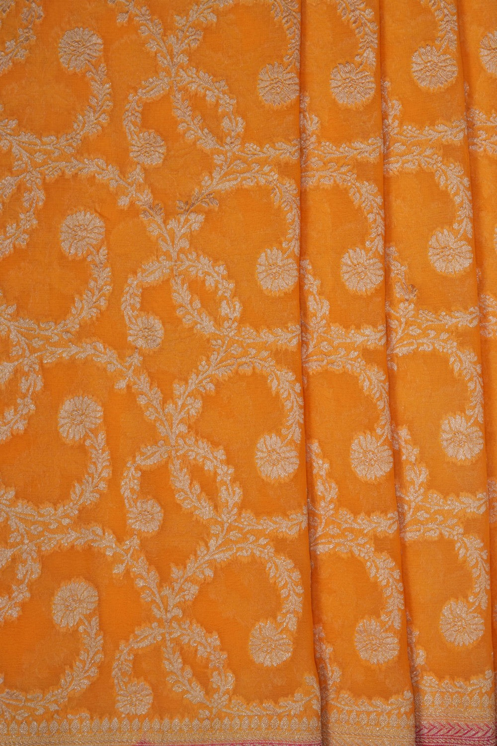 Image of Banarasi Chiffon Yellow Saree