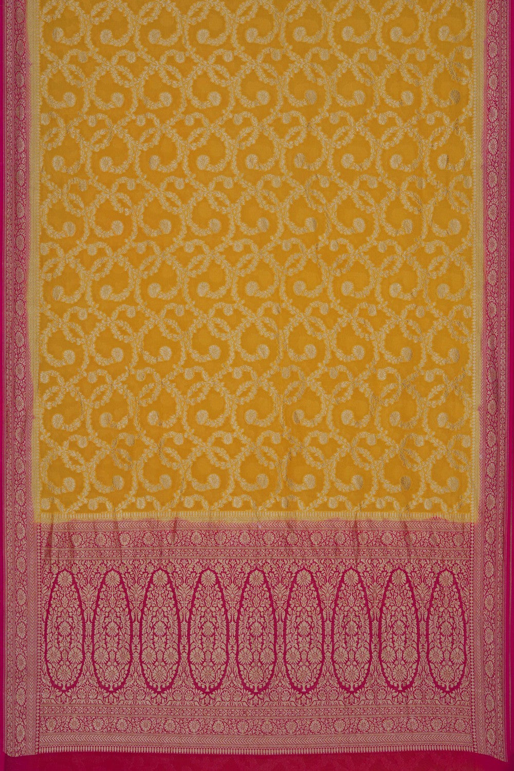 Image of Banarasi Chiffon Yellow Saree