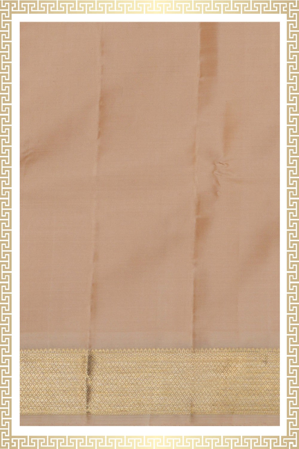 Image of Kanchi Silk Beige Traditional Dhoti With Kanduva (8 X 4)