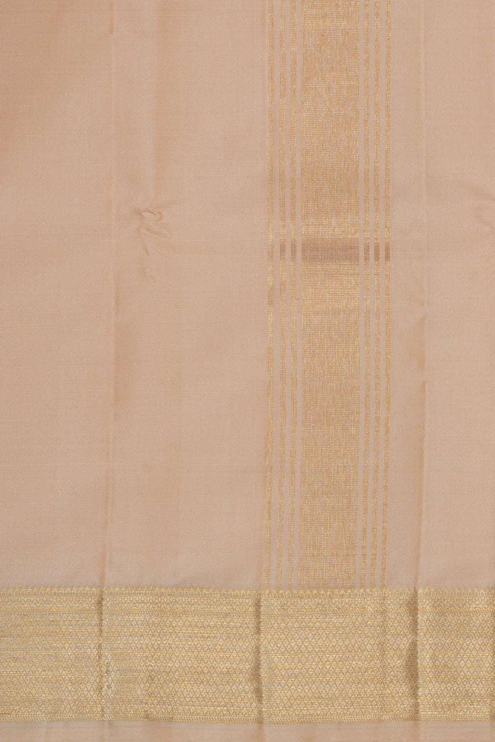 Image of Kanchi Silk Beige Traditional Dhoti With Kanduva (8 X 4)