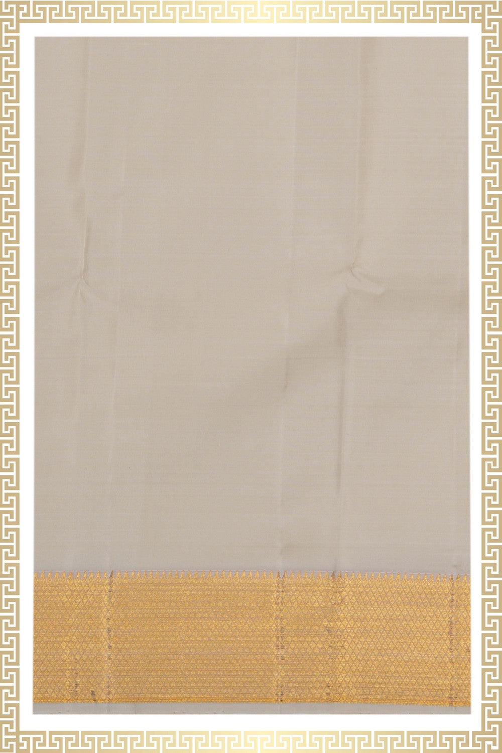 Image of Kanchi Silk Off-White Traditional Dhoti With Kanduva (8 X 4)