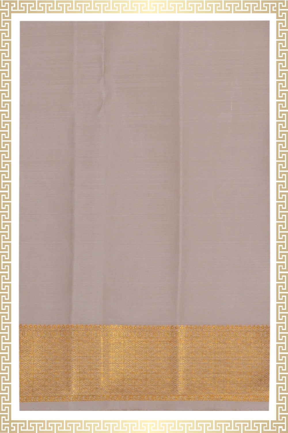 Image of Kanchi Silk Beige Traditional Dhoti With Kanduva (8 X 4)