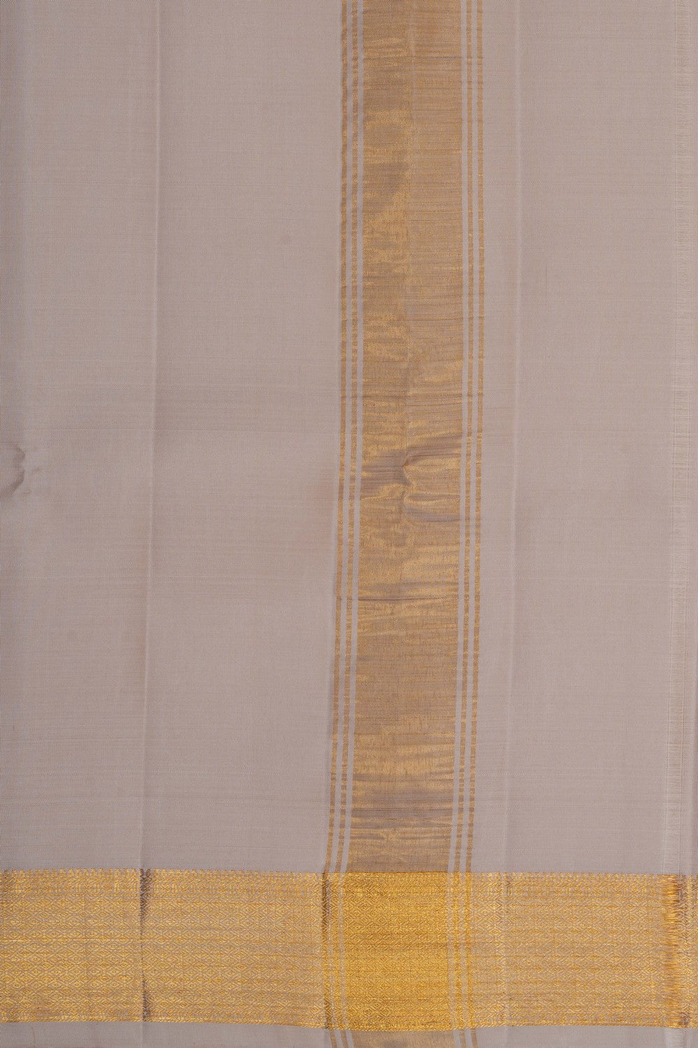 Image of Kanchi Silk Beige Traditional Dhoti With Kanduva (8 X 4)