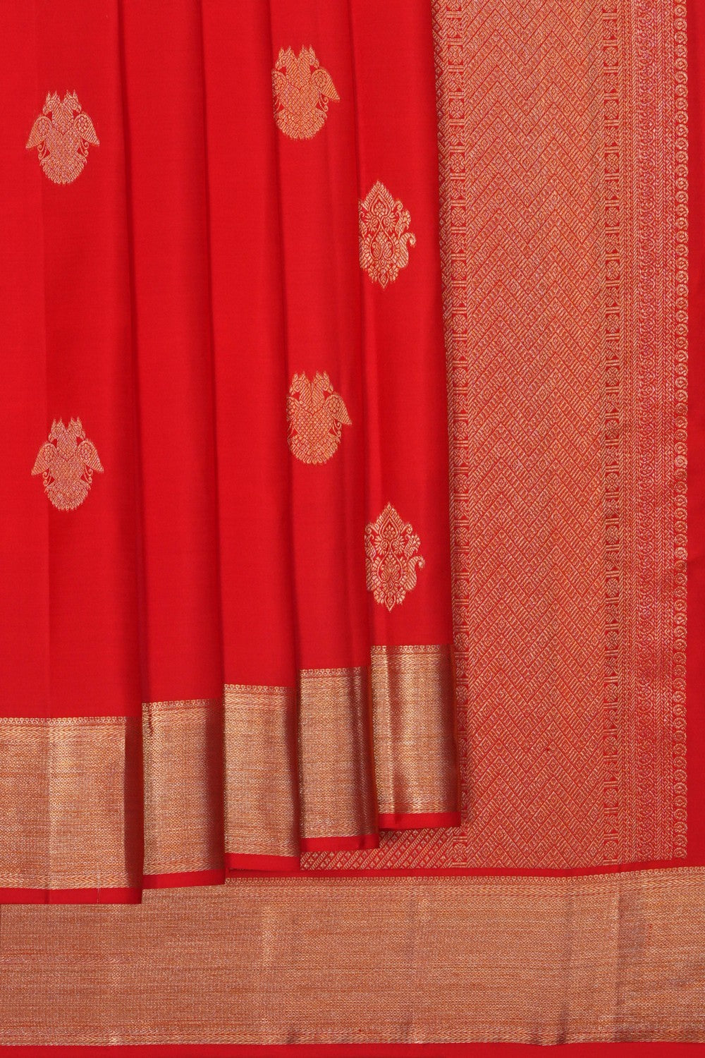 Image of Kanjivaram Silk Red Saree