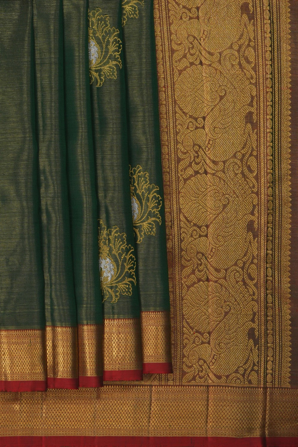 Image of Kanjivaram Silk Green Saree