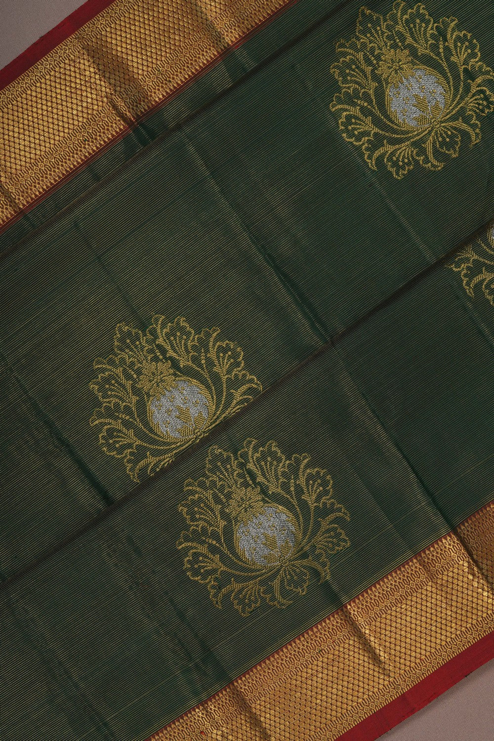 Image of Kanjivaram Silk Green Saree