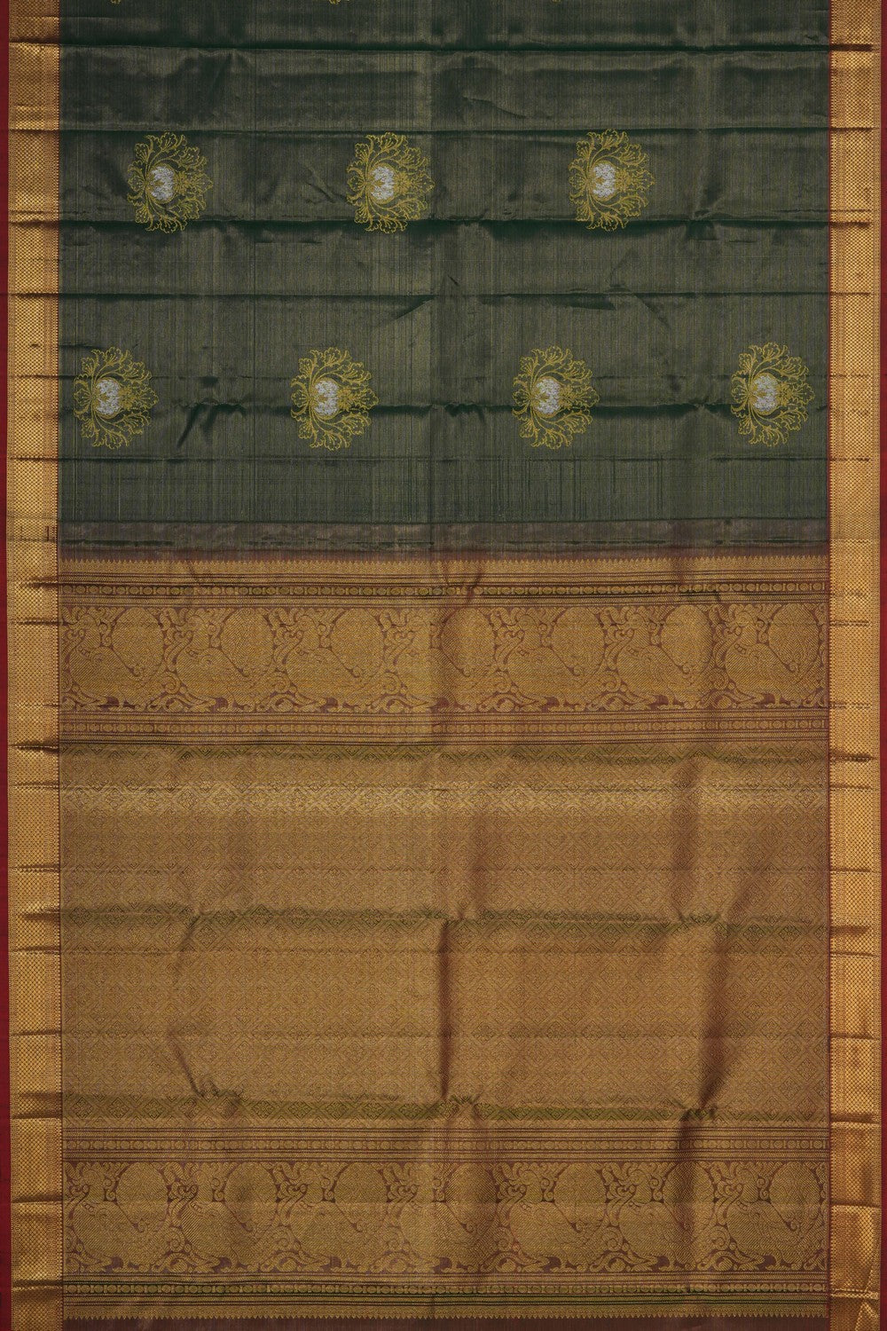 Image of Kanjivaram Silk Green Saree