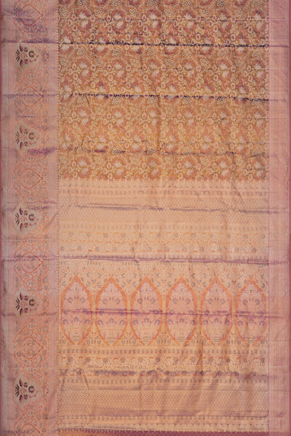 Image of Kanjivaram Silk Tissue Brocade Gold Saree