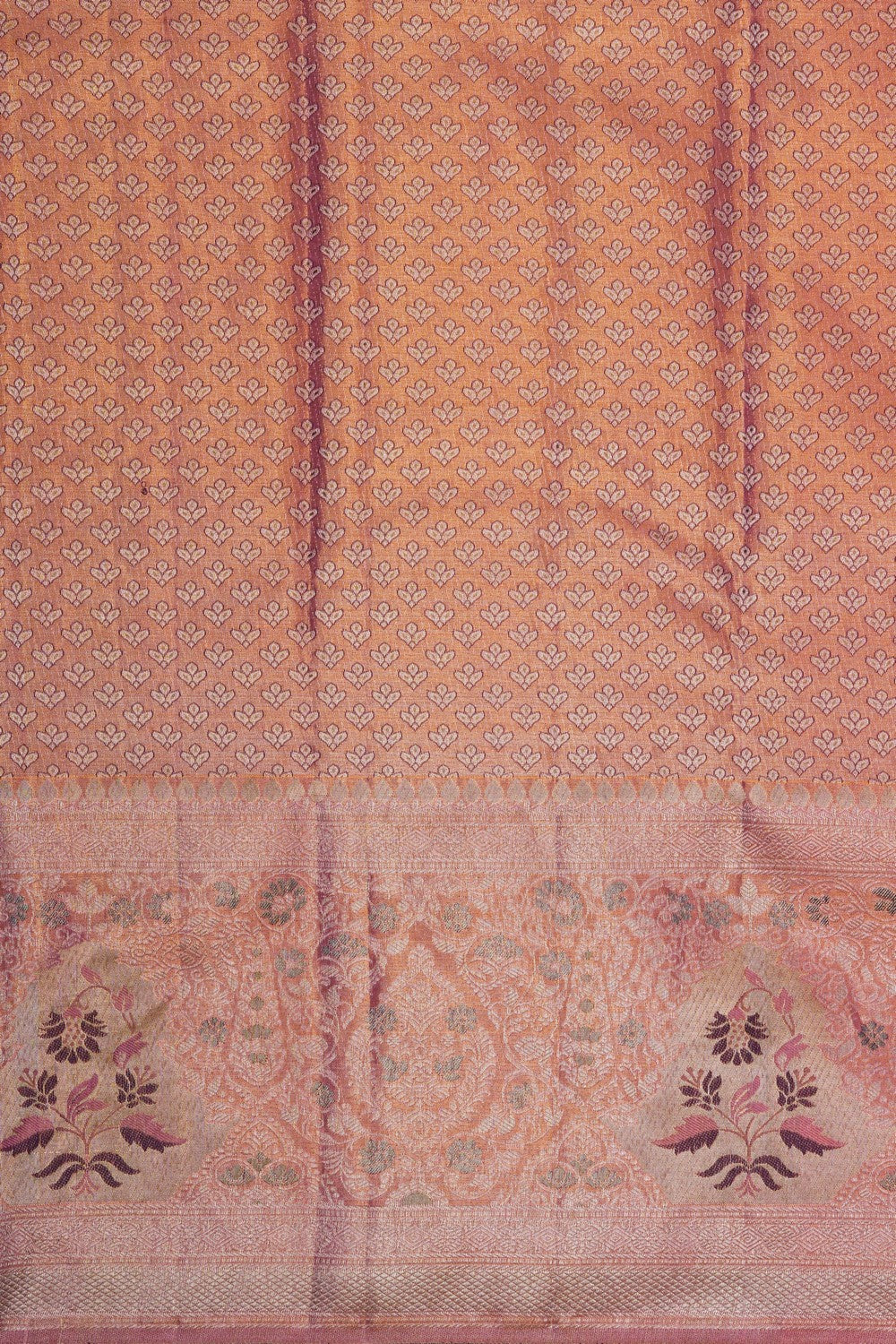Image of Kanjivaram Silk Tissue Brocade Gold Saree