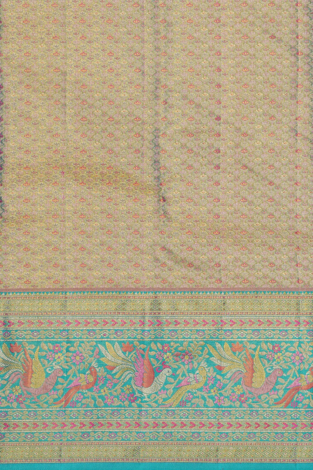 Image of Kanjivaram Silk Tissue Brocade Pink Saree