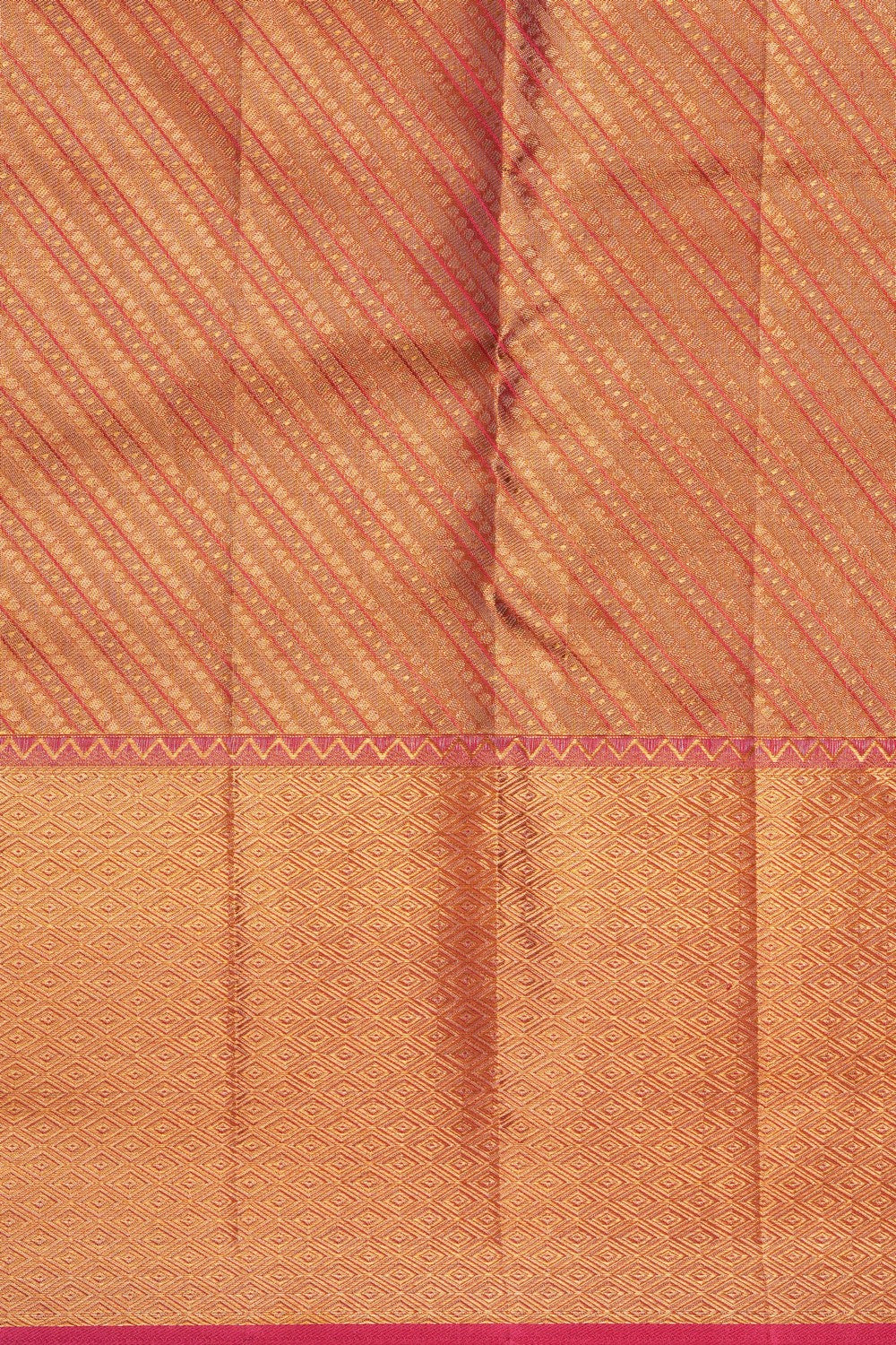 Image of Kanjivaram Silk Tissue Brocade Pink Saree