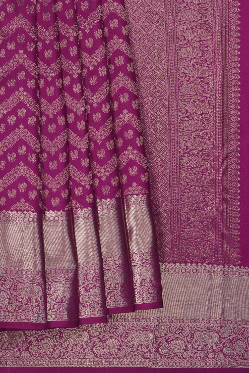Image of Kanjivaram Silk Brocade Purple Saree