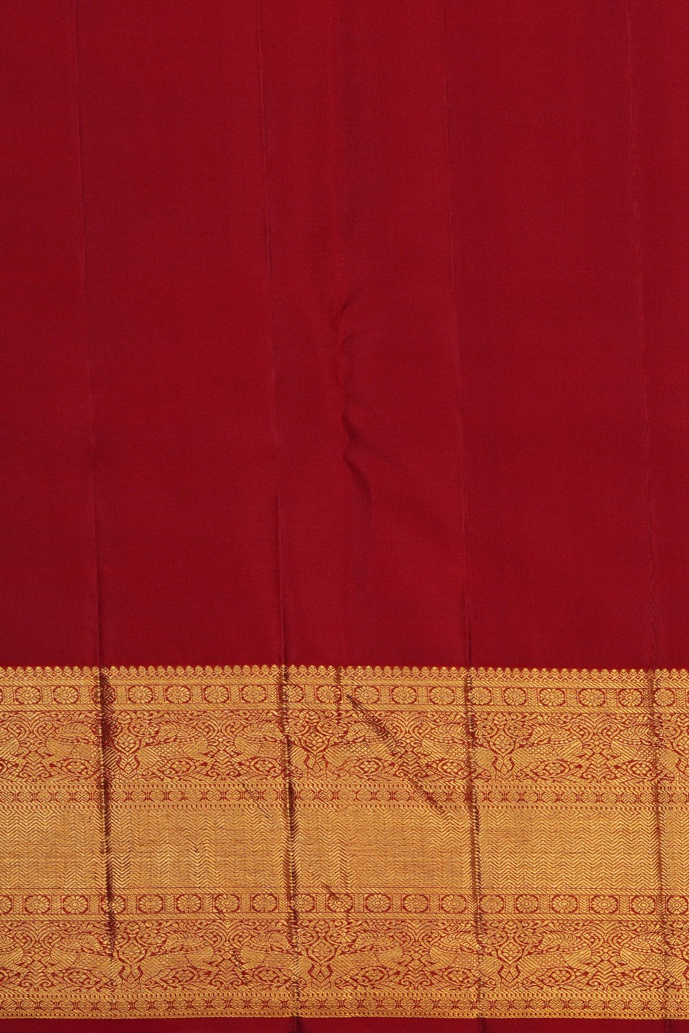 Image of Kanjivaram Silk Kattam Ivory Off-White Saree