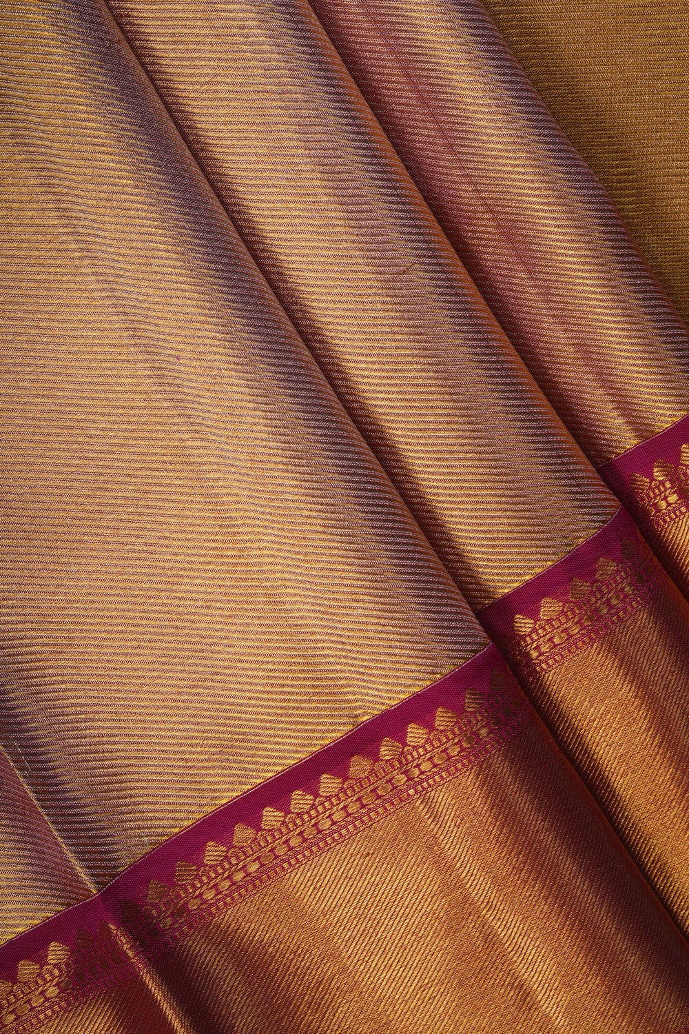 Image of Kanjivaram Silk Brocade Gold Saree