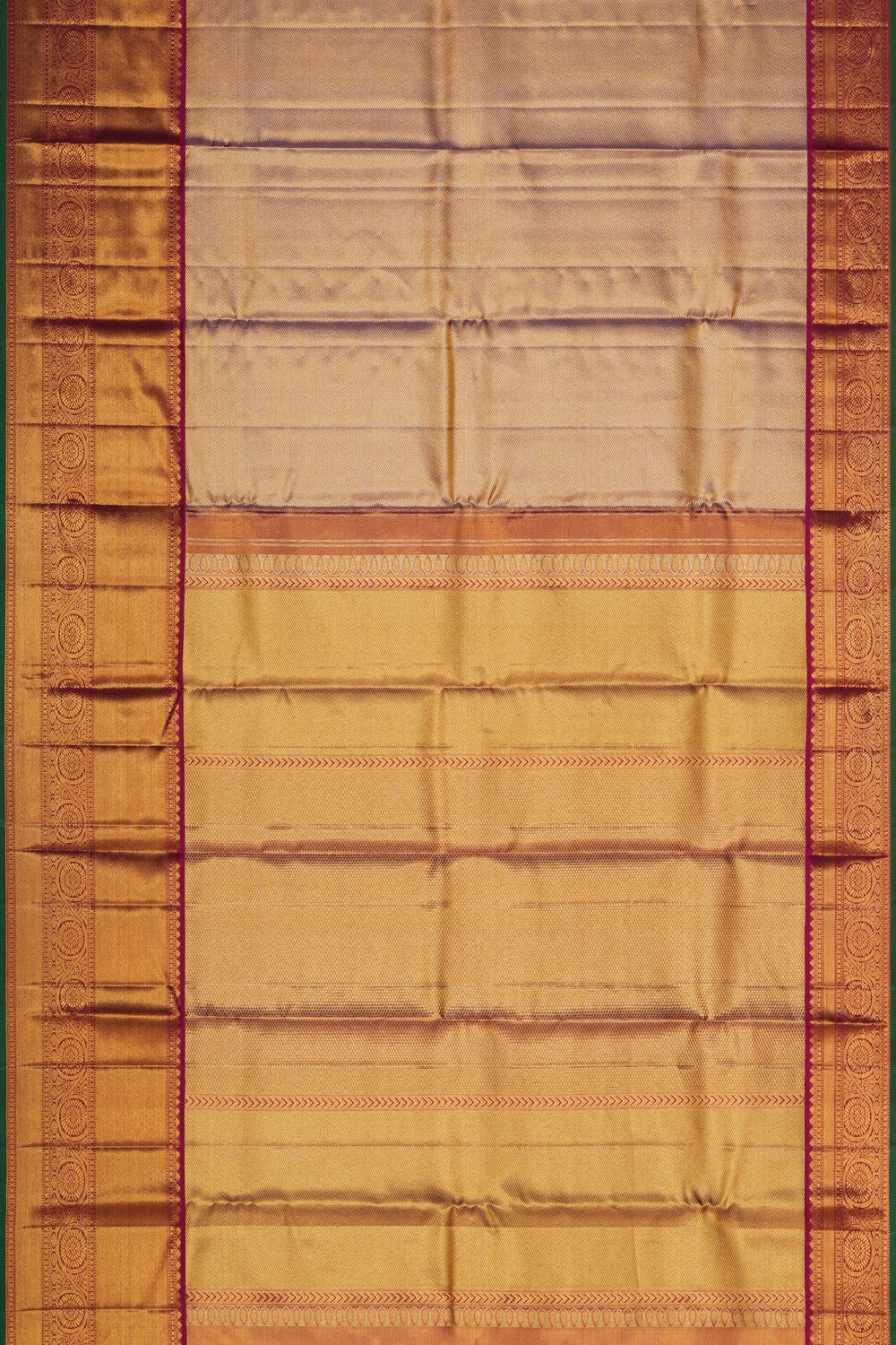 Image of Kanjivaram Silk Brocade Gold Saree